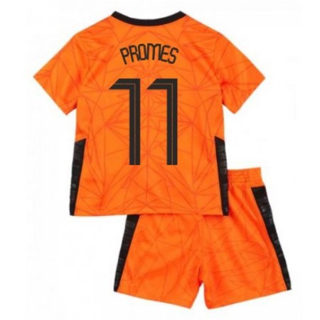 Koszulka Holandia Quincy Promes 11 Dziecięcy Domowe Stroje Piłkarskie Euro 2020 Krótki Rękaw